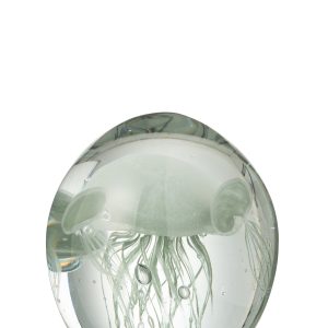 J-Line presse-papier Calypso – glas – transparant/groen – small J-Line presse-papier Calypso – glas – transparant/groen – small