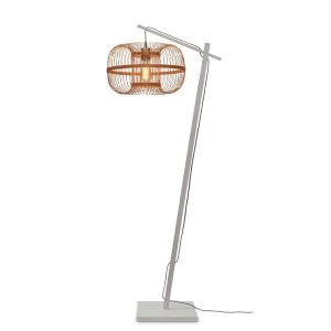 GOOD&MOJO vloerlamp Hokkaido – bruin – Ø38cm