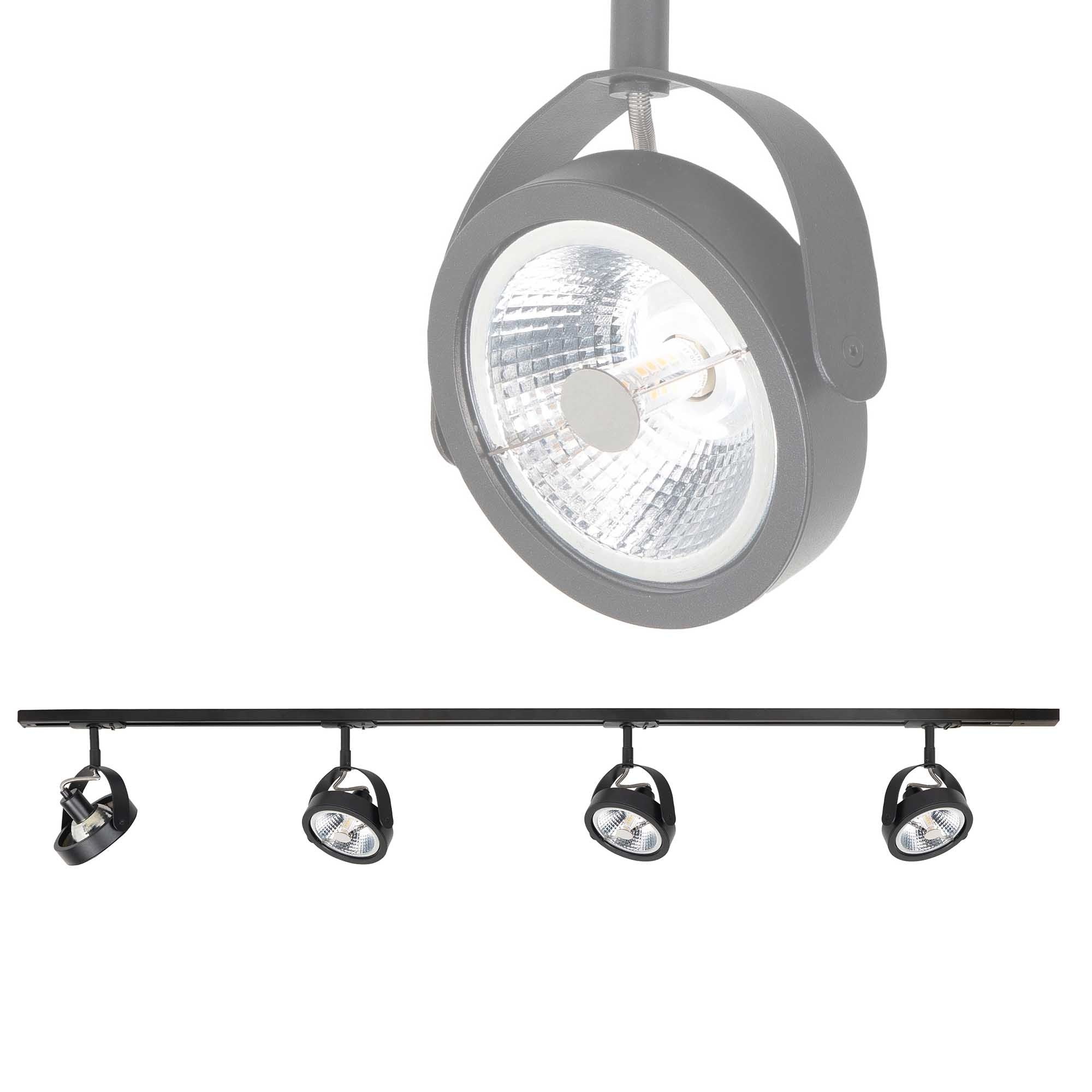 Highlight railsysteem Trackline - 4 lichts - 150 x 20 cm - zwart