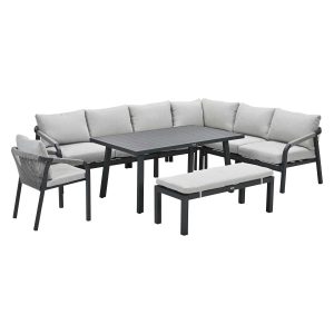 Garden Impressions lounge dining set Tarera donker grijs – 7-delig Garden Impressions lounge dining set Tarera donker grijs – 7-delig