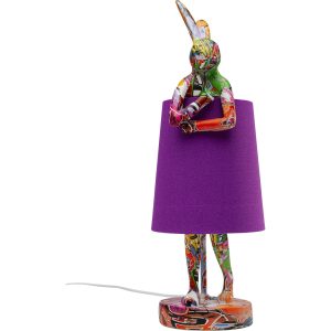 Kare Design tafellamp Animal – konijn – 50cm – graffiti en paars