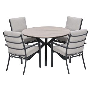 Garden Impressions Tuinset Senja 5-delig sandstone – Tulli tuintafel Ø