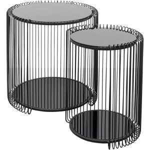 Kare Design Bijzettafel Wire Double zwart (2/Set)