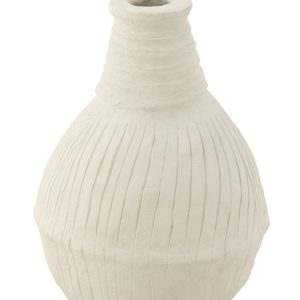 J-Line vaas Laxmi – papier maché – wit – 85 cm hoog