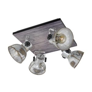 EGLO wandlamp  Barnstaple – e27 – bruin-patina/zwart/oud-zink-look
