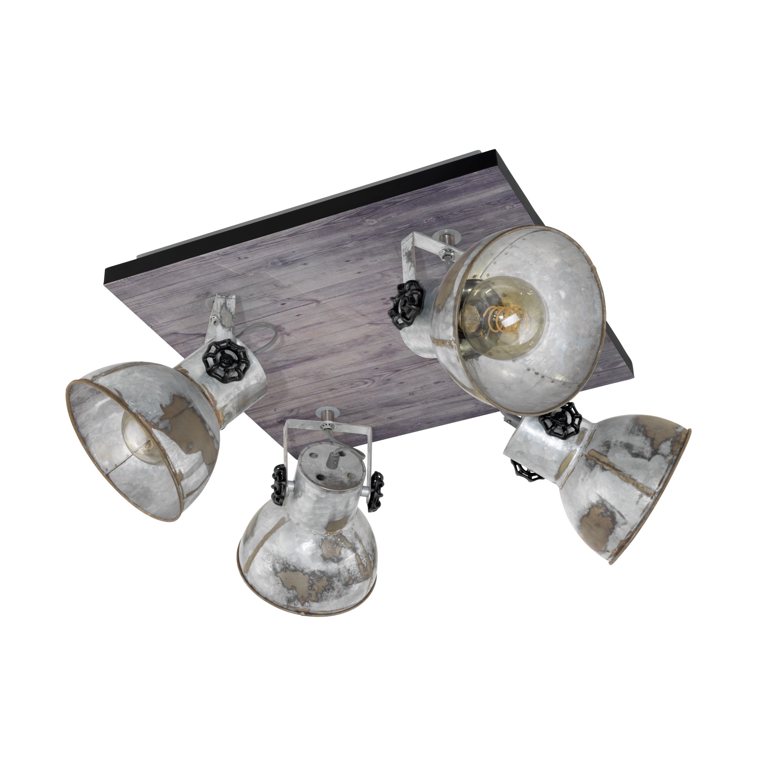EGLO wandlamp Barnstaple - e27 - bruin-patina/zwart/oud-zink-look