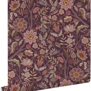 ESTAhome behang vintage bloemen aubergine paars – 53 cm x 10.05 m – 13 ESTAhome behang vintage bloemen aubergine paars – 53 cm x 10.05 m – 13