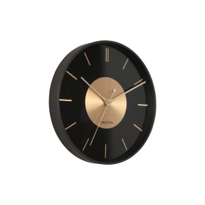 Karlsson wandklok Gold Disc – zwart – Ø35cm