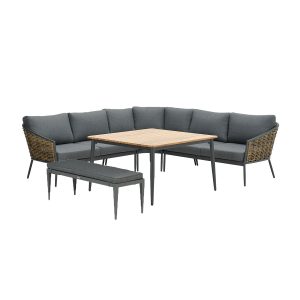 Garden Impressions lounge dining set San Vito donker grijs – 5-delig