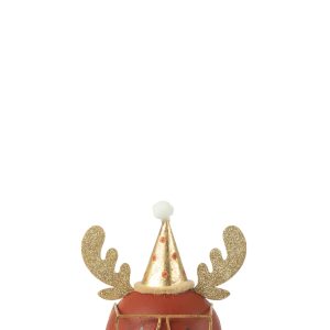 J-Line kerstfiguur Rendier Rond kop + Bril – metaal – roest/goud – sma J-Line kerstfiguur Rendier Rond kop + Bril – metaal – roest/goud – sma