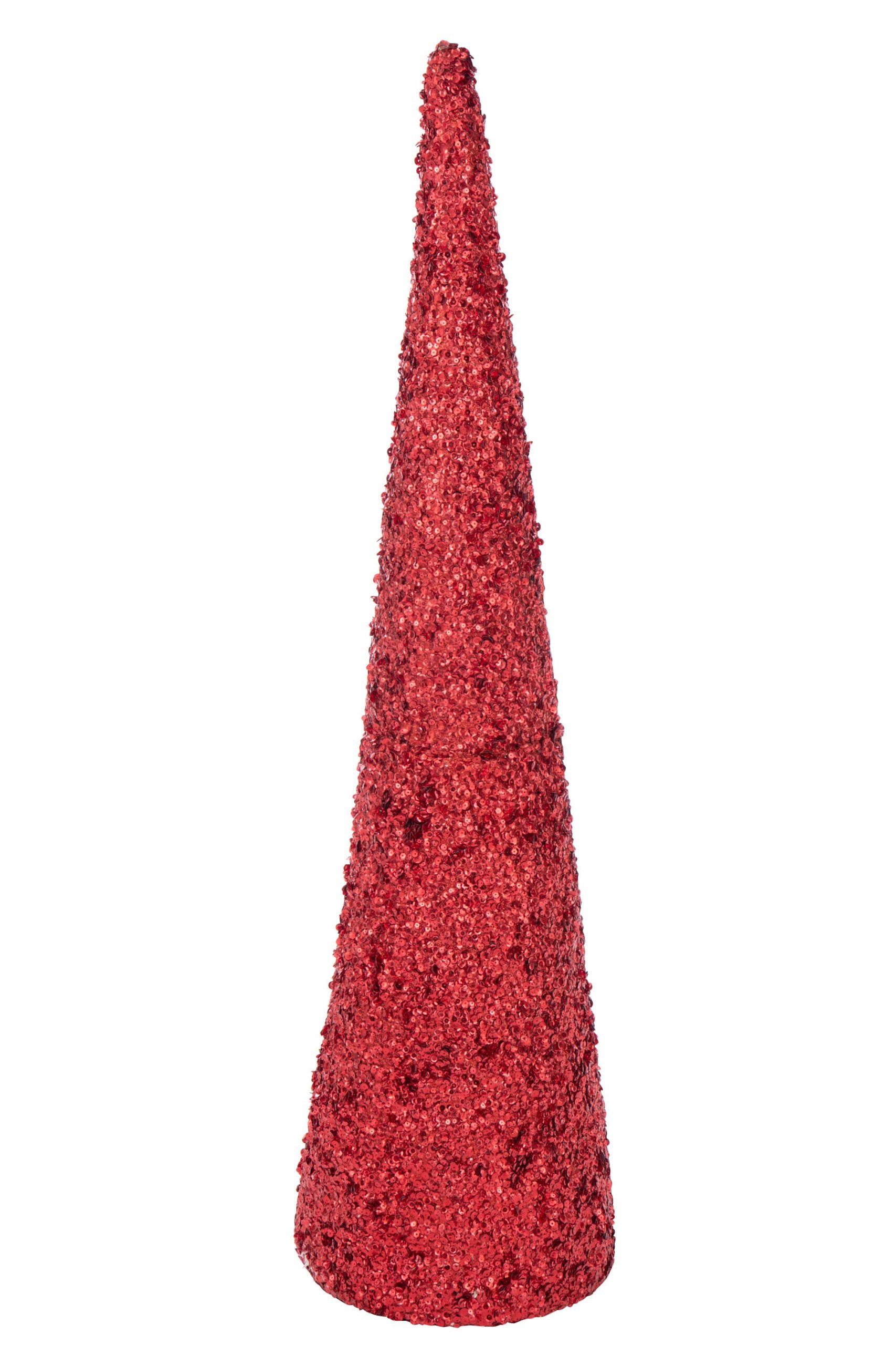 J-Line decoratie Kegel Pailletten Schuim - kunststof - rood - large