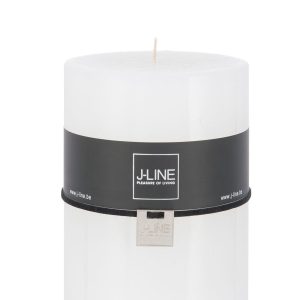 J-Line cilinderkaars – extra large – wit – 95U – 6 stuks