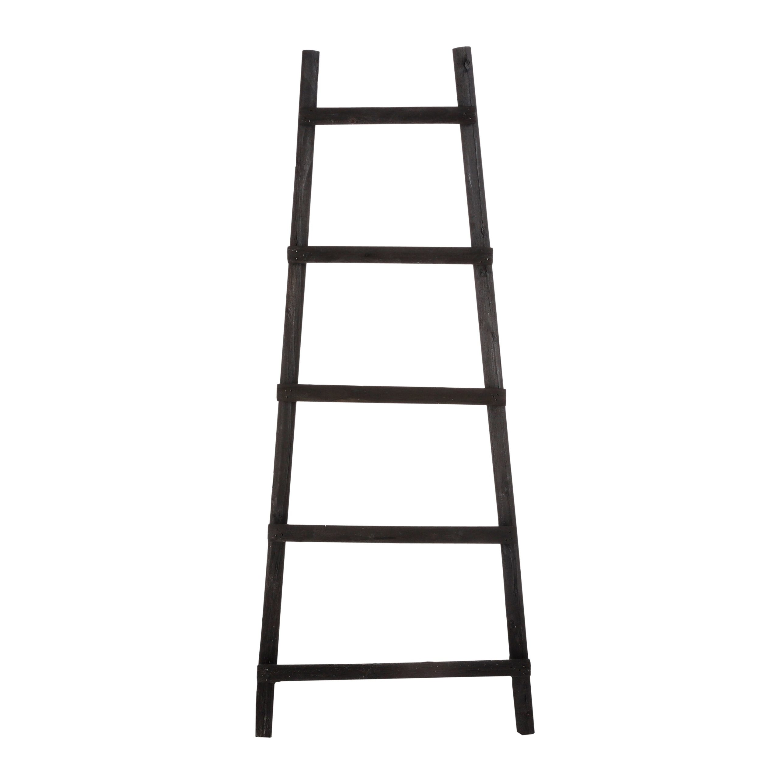 House of Seasons Ladderrek - L29 x B49 x H119 cm - Populierenhout - Zw
