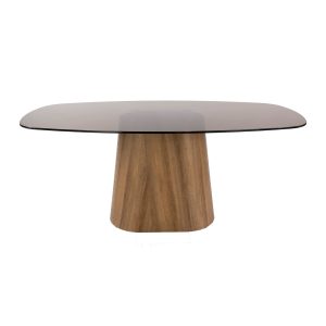 Giga Living Eettafel Tinto – Deens Ovaal Brons Glas – 180cm