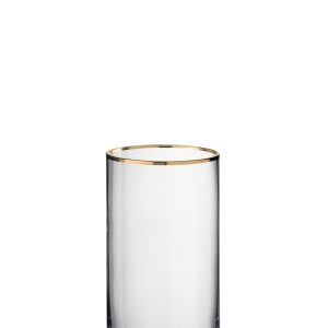 J-Line glas Rand Cilinder Hoog – glas – transparant/goud – 6 stuks J-Line glas Rand Cilinder Hoog – glas – transparant/goud – 6 stuks