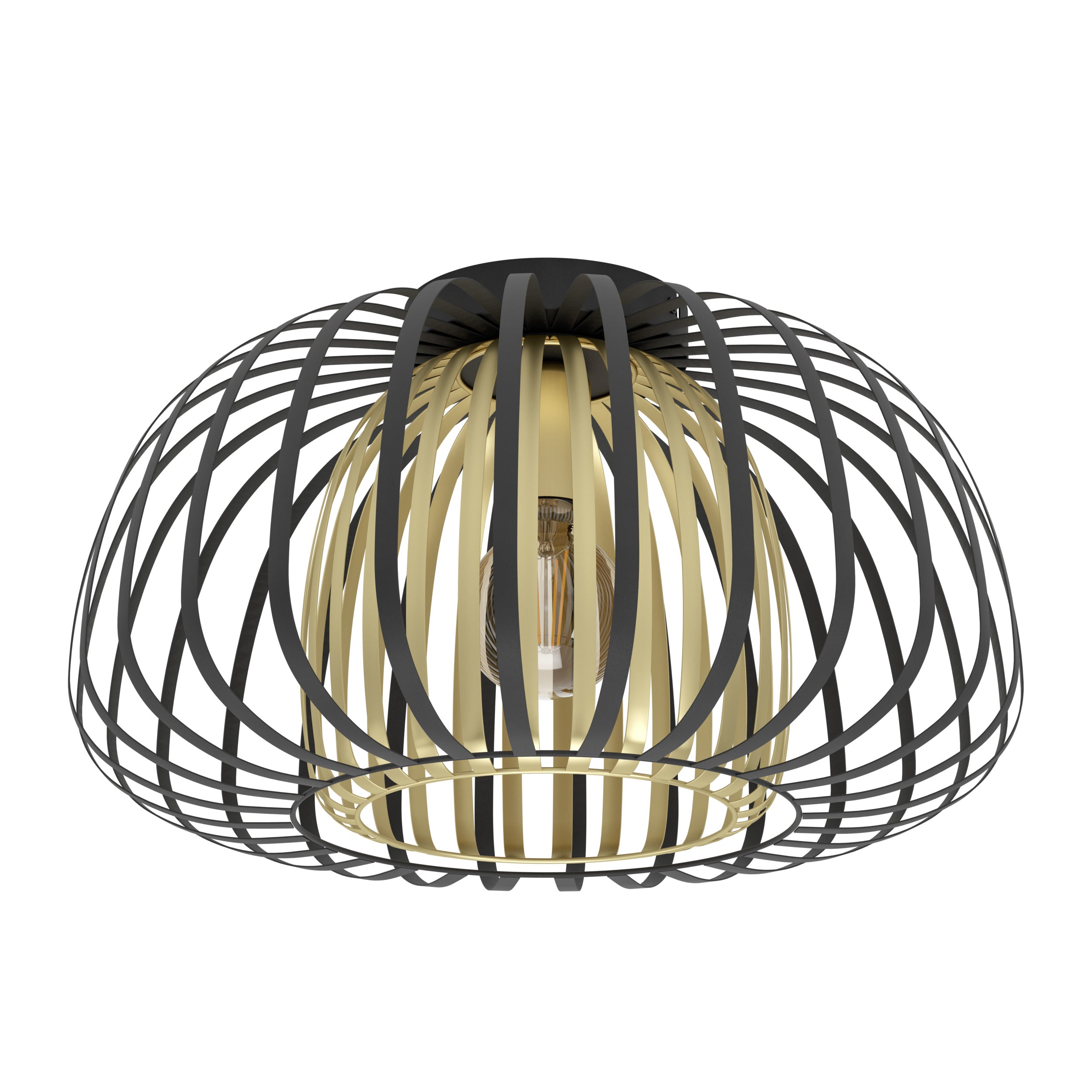 EGLO plafondlamp Encinitos - e27 - ø 45 cm - zwart/goud