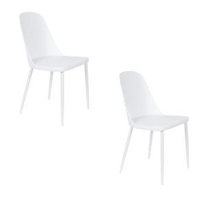 Housecraft Living Pip Eetkamerstoelen Wit – Set van 2