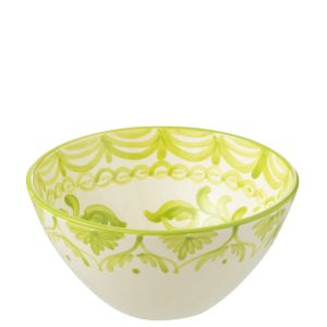 J-Line kom Granada High – keramiek – wit/groen – medium – Ø 22 cm J-Line kom Granada High – keramiek – wit/groen – medium – Ø 22 cm