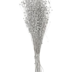 J-Line decoratie tak droogbloemen – riet – zilver