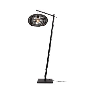 GOOD&MOJO vloerlamp Madeira – zwart – Ø48cm GOOD&MOJO vloerlamp Madeira – zwart – Ø48cm