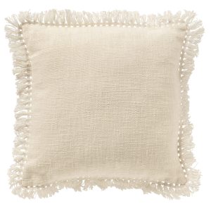 JONNA – sierkussen 45×45 cm – gerecycled – katoen – Snow White – wit