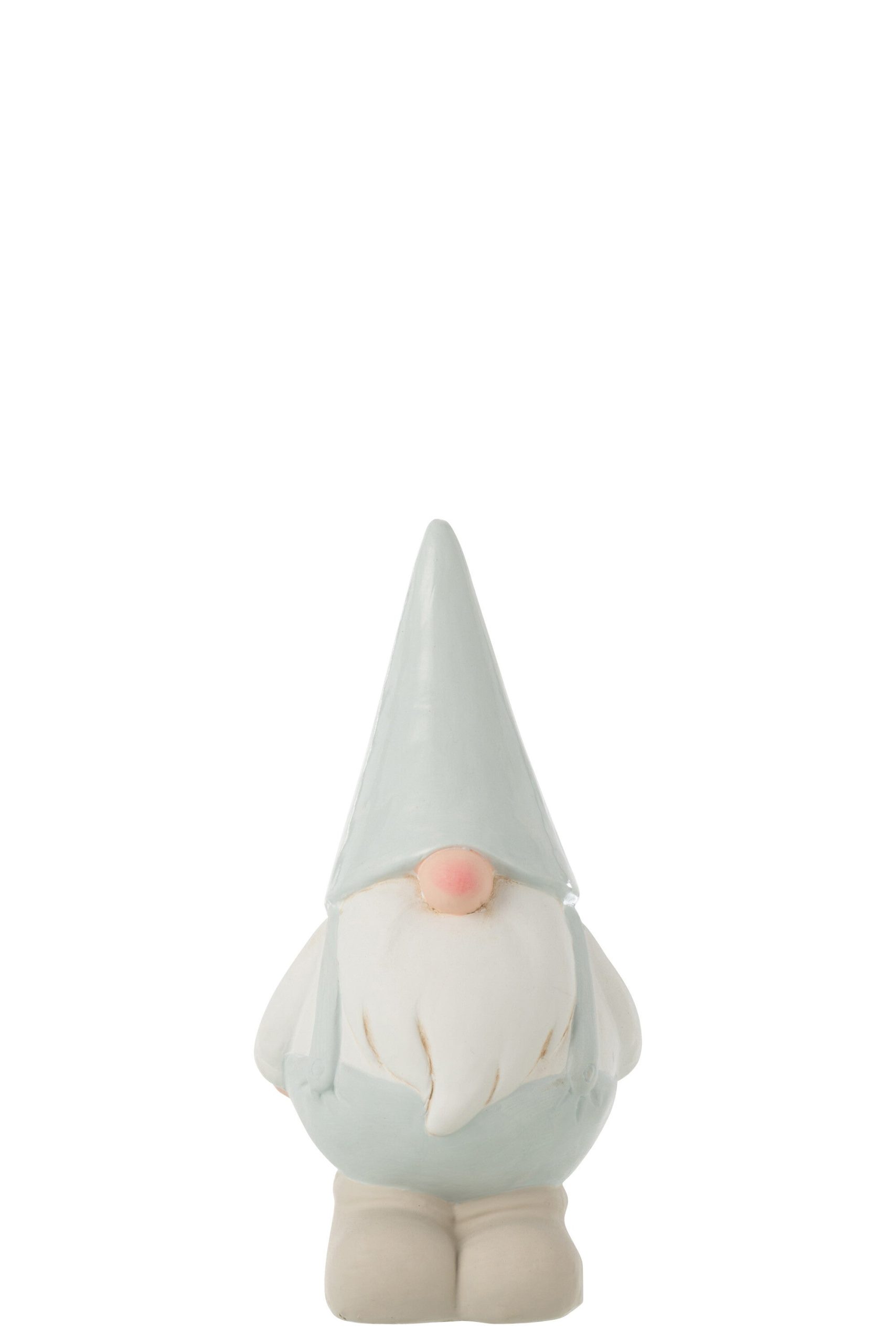 J-Line kerstfiguur Kabouter - keramiek - wit/lichtblauw - large - 2 st
