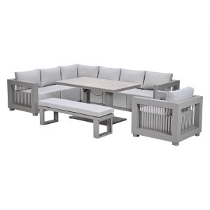 Garden Impressions Lounge dining set Berthill 7-delig – taupe Garden Impressions Lounge dining set Berthill 7-delig – taupe