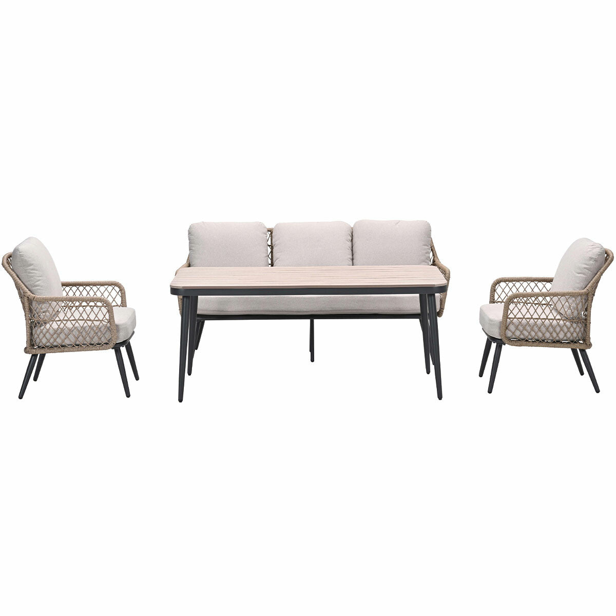 Garden Impressions lounge dining set Kalibo donker grijs 4-delig