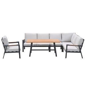 Garden Impressions Lissabon lounge dining set 6-delig rechts incl stoe Garden Impressions Lissabon lounge dining set 6-delig rechts incl stoe