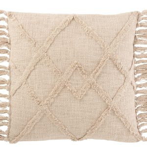 J-Line kussen Vierkant Ruit – katoen/polyester – creme J-Line kussen Vierkant Ruit – katoen/polyester – creme