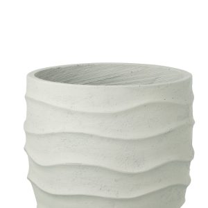 J-Line bloempot Golf + Buiten zand – steen – wit – medium