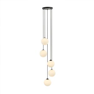 HOME DELUXE Glazen hanglamp SUNA Wit – 5 lichtpunten