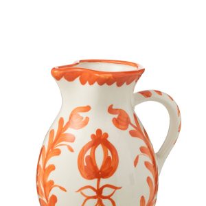 J-Line kruik Granada – keramiek – wit/oranje – medium J-Line kruik Granada – keramiek – wit/oranje – medium