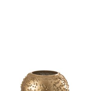 J-Line kaarshouder Lise – glas – goud – small