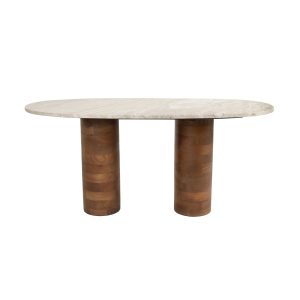 Housecraft Living Kouk Salontafel 100×40 cm Marmer/ Hout Beige