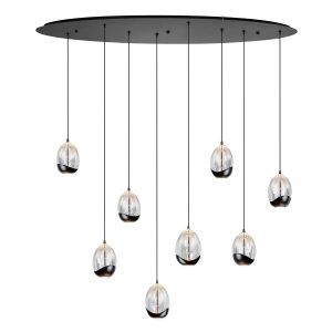 Highlight hanglamp Clear – 8 lichts – 100 x 155 cm – helder zwart Highlight hanglamp Clear – 8 lichts – 100 x 155 cm – helder zwart