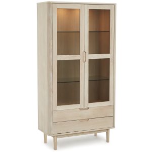 Furnhouse vitrinekast Nyborg – Witte olie – MDF, Eikenfineer, Glas – 4 Furnhouse vitrinekast Nyborg – Witte olie – MDF, Eikenfineer, Glas – 4