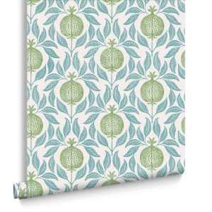 Graham & Brown Vliesbehang Apple of Grenada Blue & Green
