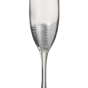 J-Line glas champagne Raster – glas – zilver/transparant – 4 stuks J-Line glas champagne Raster – glas – zilver/transparant – 4 stuks
