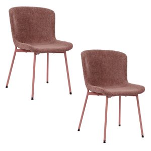 Housecraft Living Maryan Eetkamerstoelen Roze – Set van 2 Housecraft Living Maryan Eetkamerstoelen Roze – Set van 2