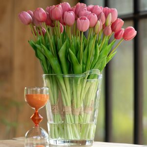 J-Line boeket Tulpen 7 Stuks – kunststof – roze – large J-Line boeket Tulpen 7 Stuks – kunststof – roze – large
