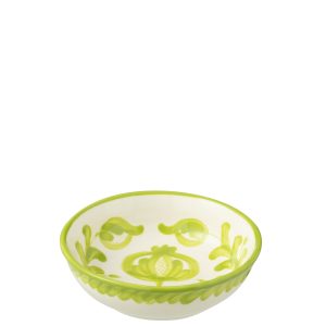J-Line kom Granada Low – keramiek – wit/groen – small – Ø 14 cm J-Line kom Granada Low – keramiek – wit/groen – small – Ø 14 cm
