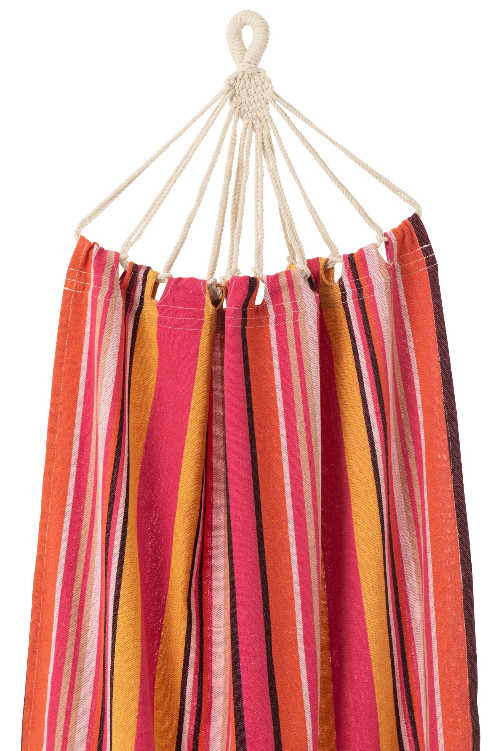J-Line hangmat Strepen - katoen/polyester - fel roze/mix