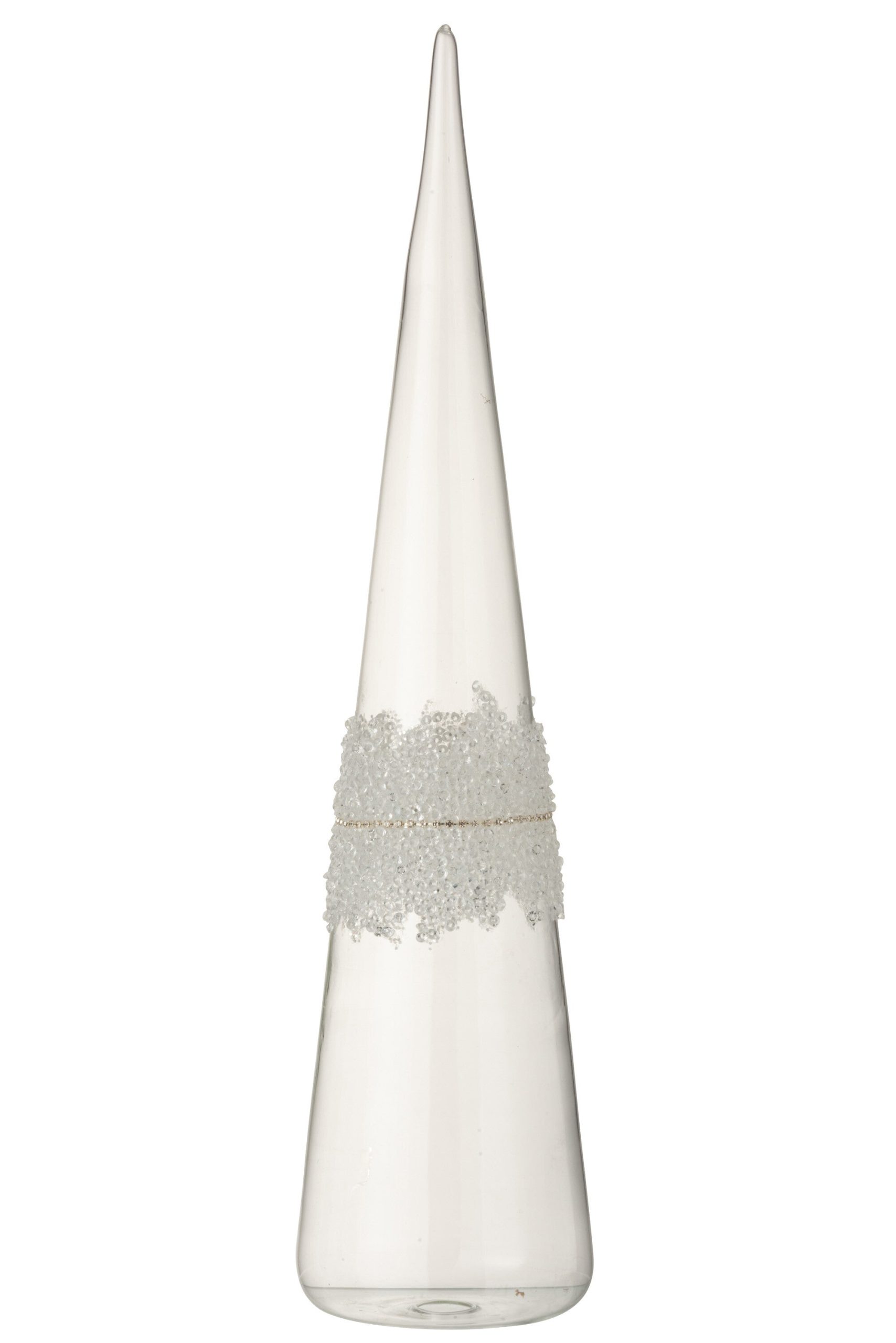 J-Line decoratie Kegel - glas - transparant - large