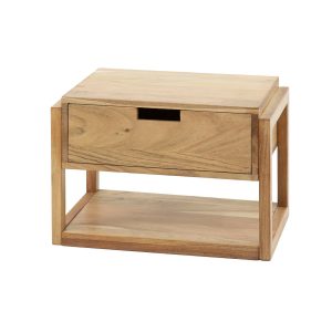 Giga Meubel Nachtkastje Zwevend Frame – Naturel Hout – 39x25x27cm