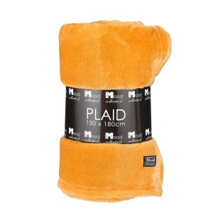 In The Mood Collection Famke Fleece Plaid – L180 x B130 cm – Geel