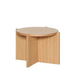 Hübsch plantenstandaard Nomad – mdf/essenhoutfineer – ø45xh30cm