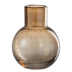J-Line vaas Bol Met Hals – glas – amber – small – Ø 14.5 cm