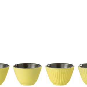 J-Line theemok – metaal – geel – 2 dozen van 2 stuks