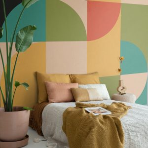 ESTAhome fotobehang cirkels in Bauhaus stijl multicolor – 250 x 279 cm